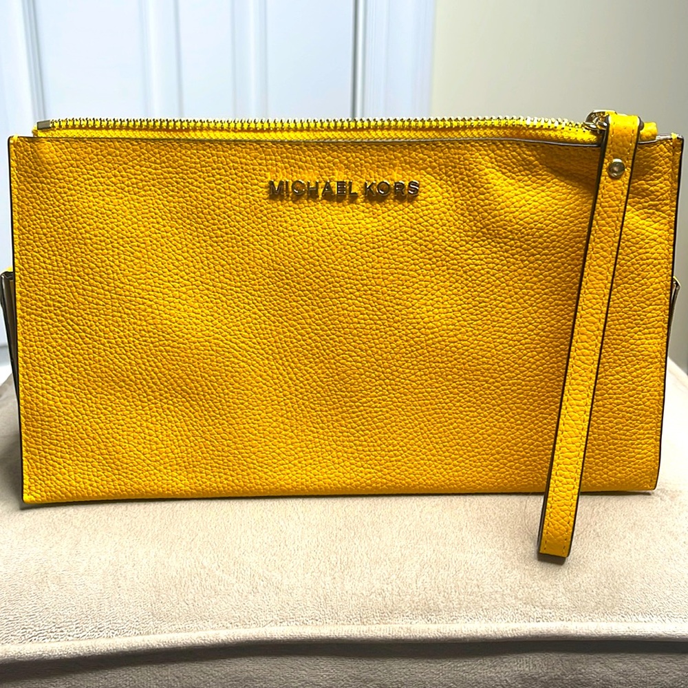 Michael Kors Mustard Jet Set Wristlet